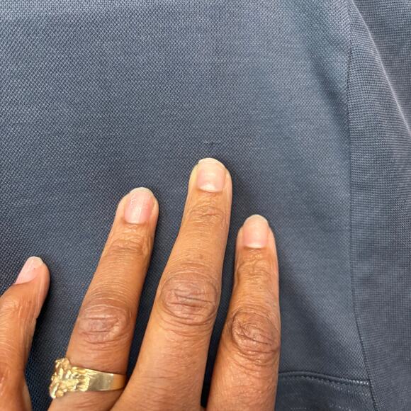 TravisMathew Polo Shirt LG Gray Textured Striped Pocket Golf Casual Performance - Picture 9 of 10